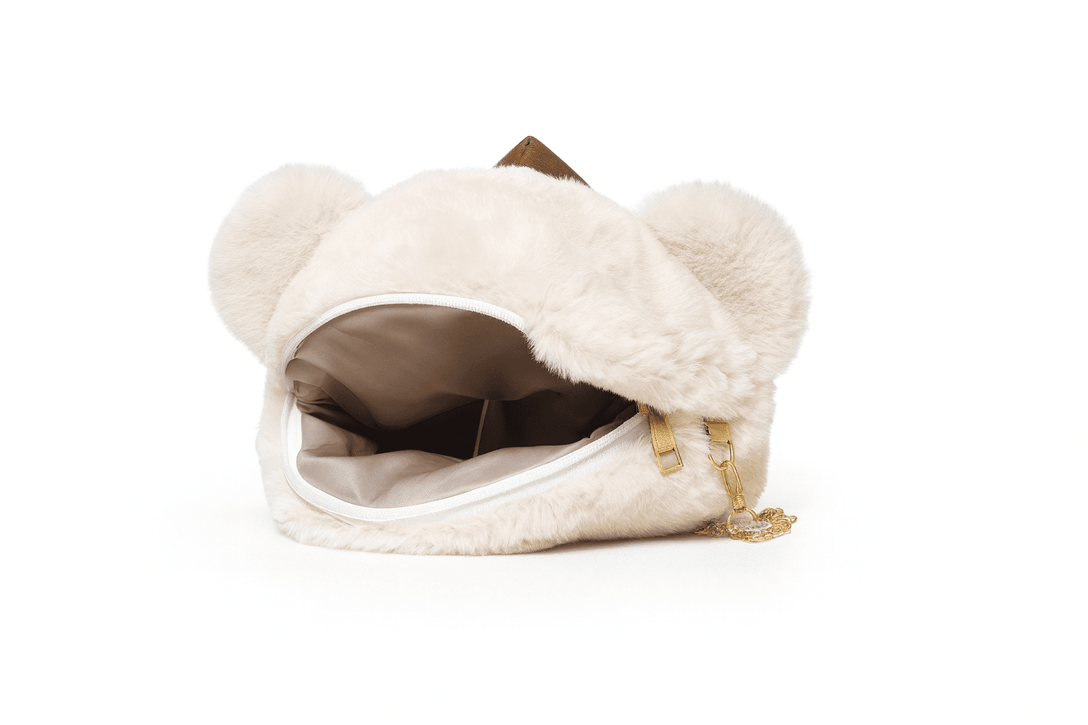 Teddy Face Plush Pouch for Girls & Kids ID No: GP054_CREAM thumbnail 3