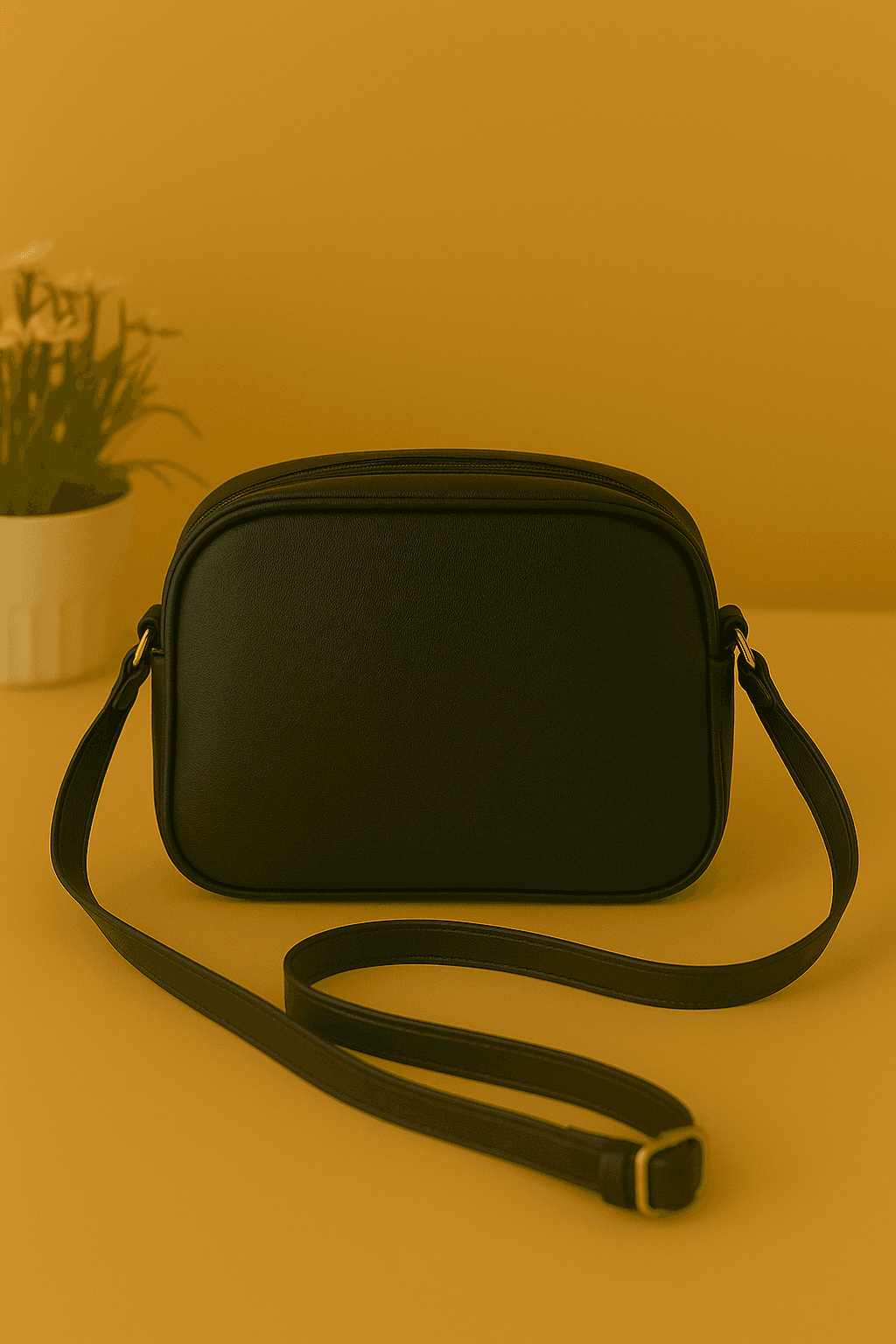 Women & Girls Cross Body Sling Bag with Adjustable Belt - Black thumbnail 2