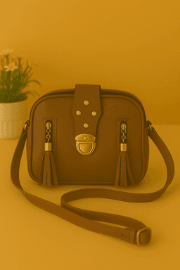 Women & Girls Cross Body Sling Bag with Height Adjustable Belt - Light Brown