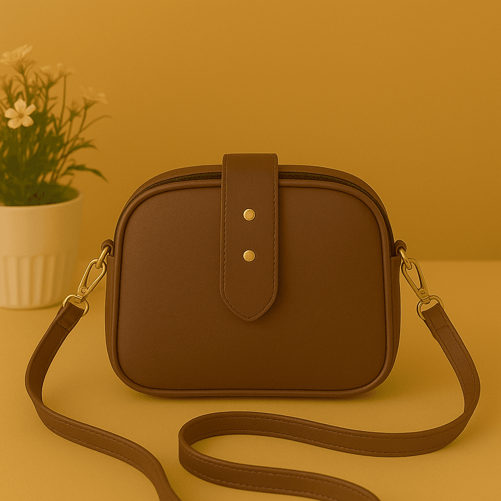 Women & Girls Cross Body Sling Bag with Height Adjustable Belt - Light Brown thumbnail 2