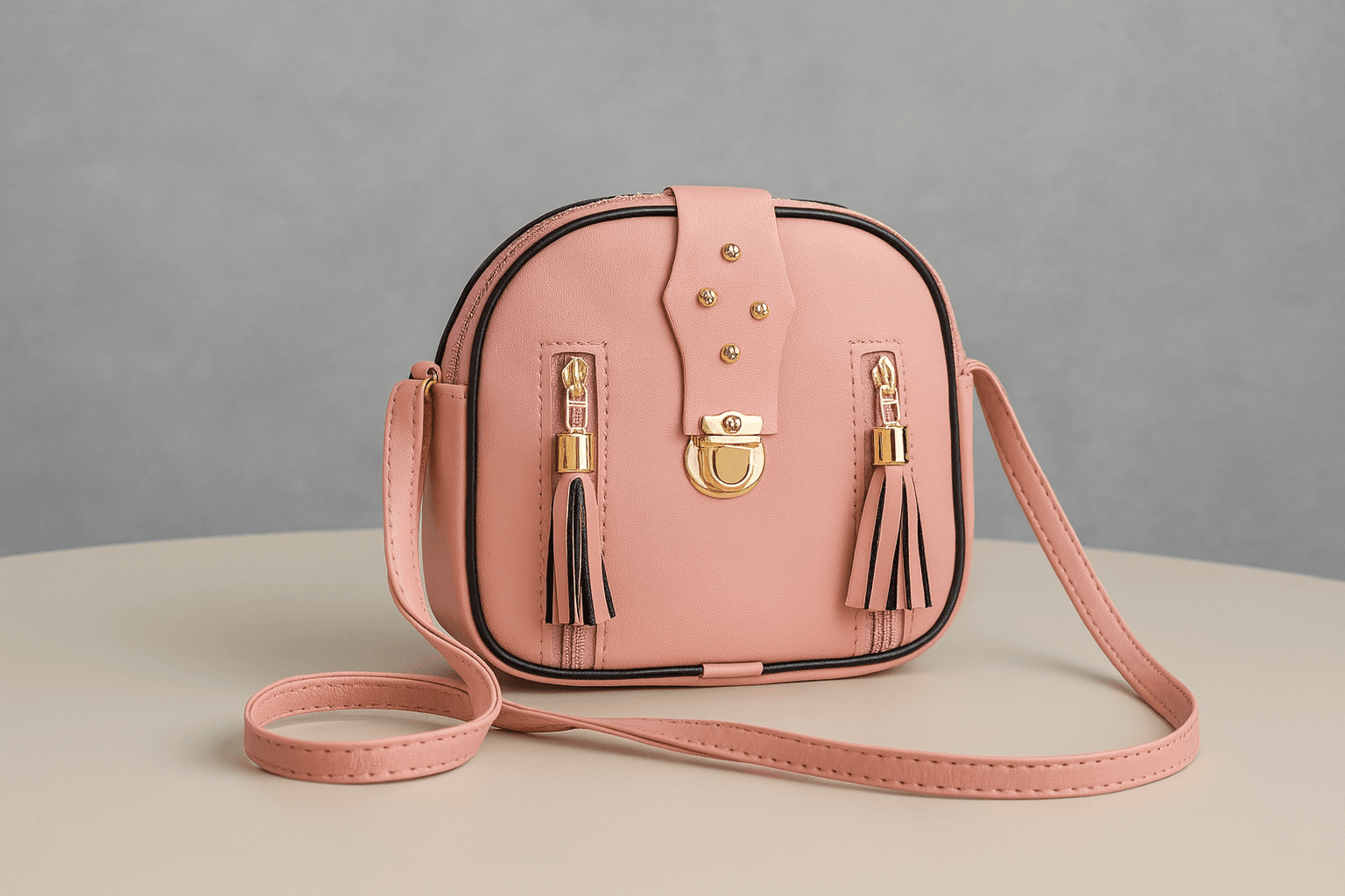 Women & Girls Cross Body Sling Bag with Height Adjustable Belt - Pink thumbnail 2