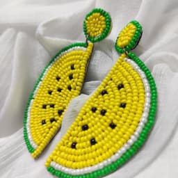 Gift Tree Lemon Beaded Earrings