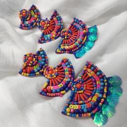 Gift Tree Beaded Multicolor Earrings