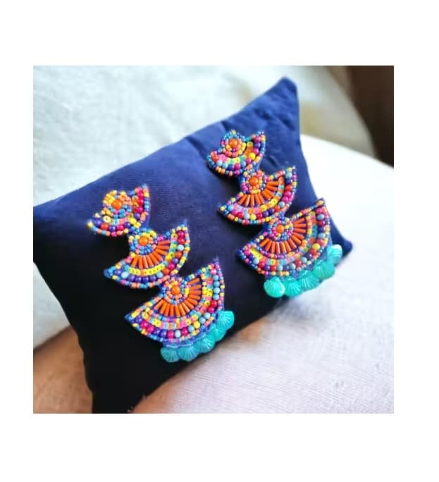 Gift Tree Beaded Multicolor Earrings thumbnail 2