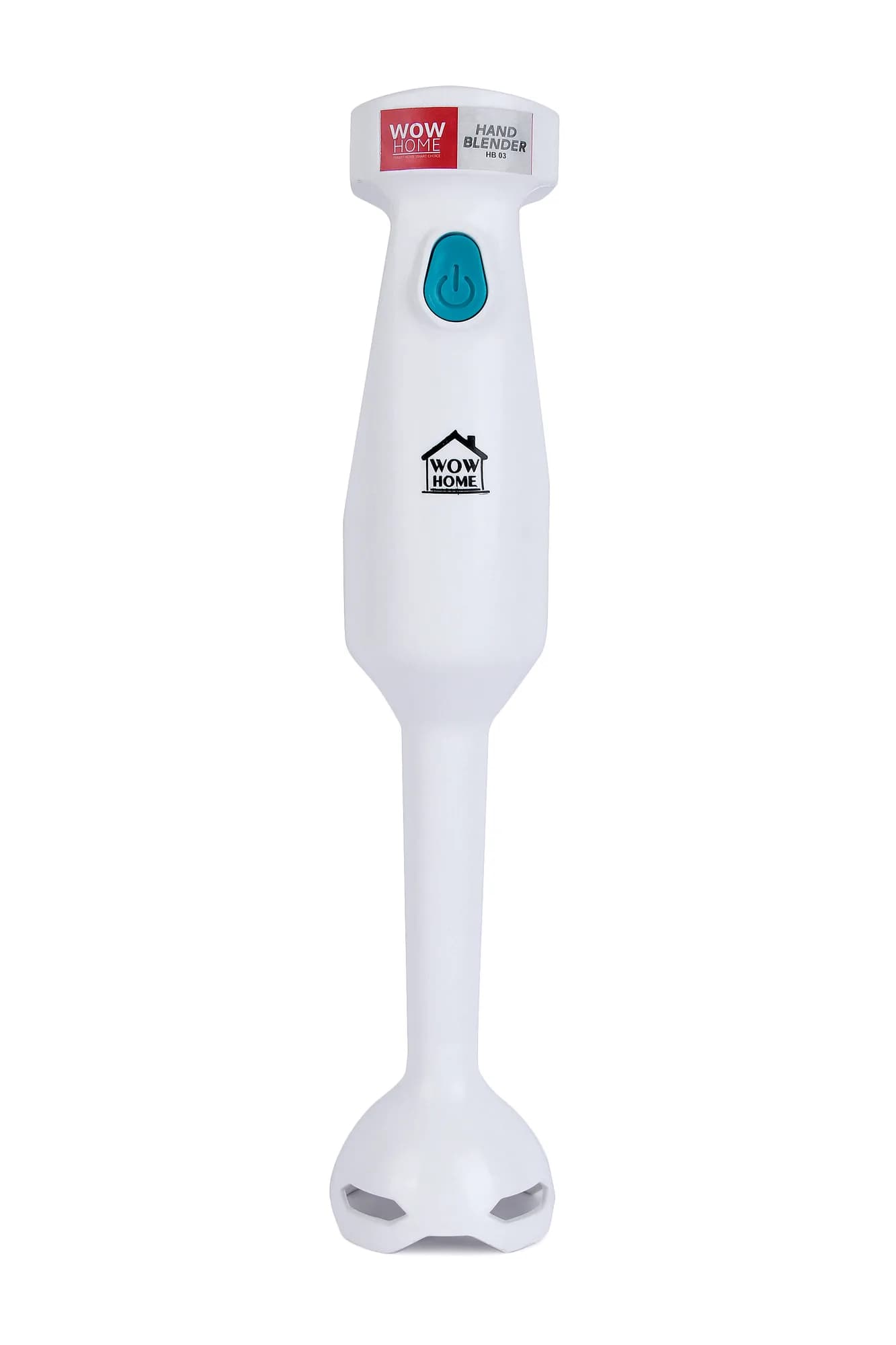 White Hand Blender with Teal Push Button and Immersion Blending Head thumbnail 1
