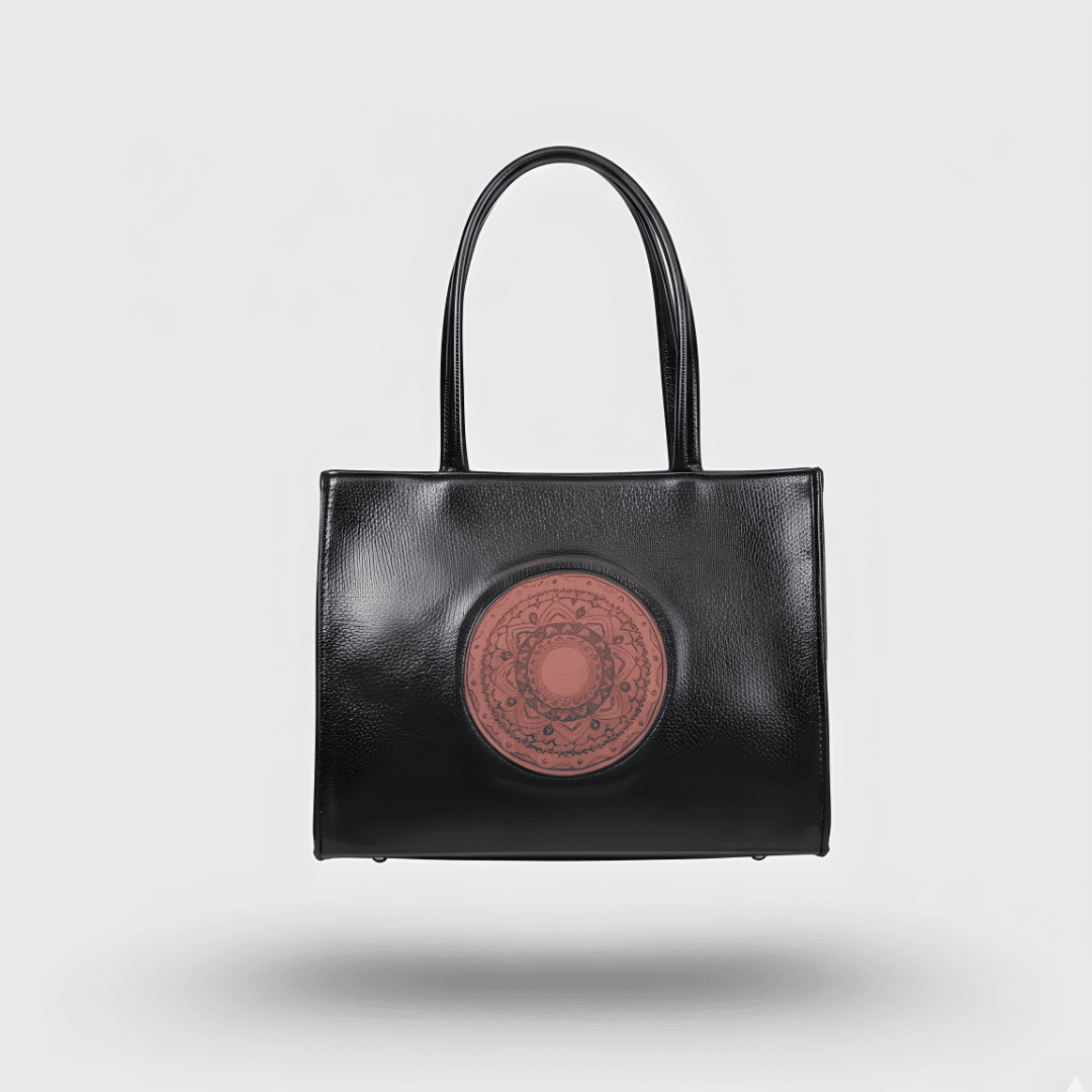 Elegant Mandala Tote Bag in Black thumbnail 3