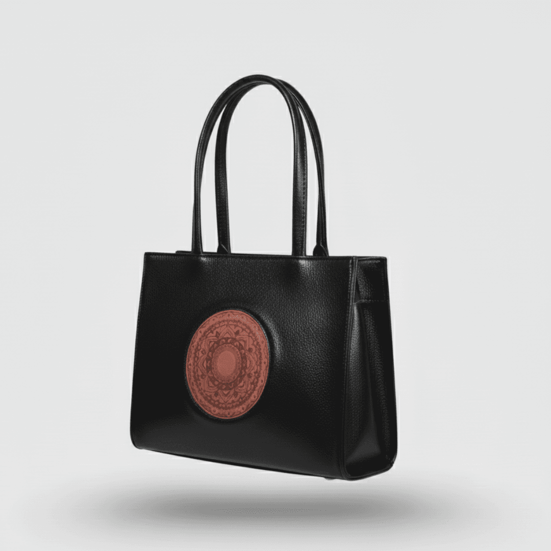 Elegant Mandala Tote Bag in Black thumbnail 6