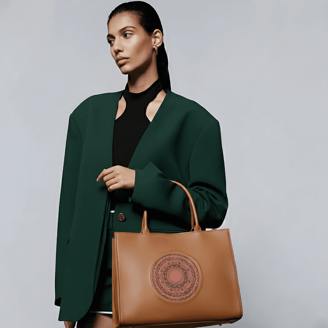 Elegant Mandala Tote Bag in Brown thumbnail 2