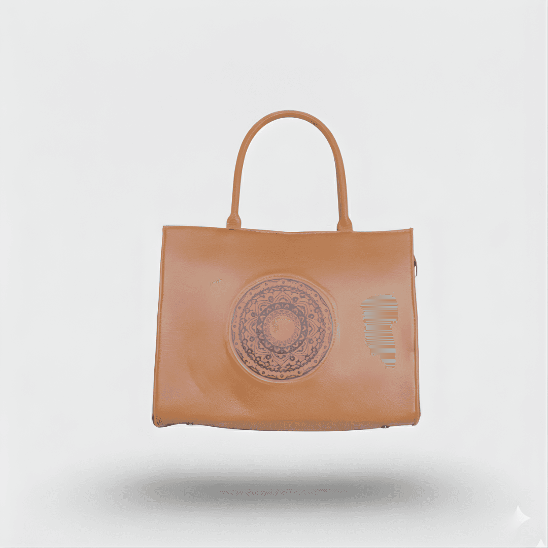 Elegant Mandala Tote Bag in Brown thumbnail 3