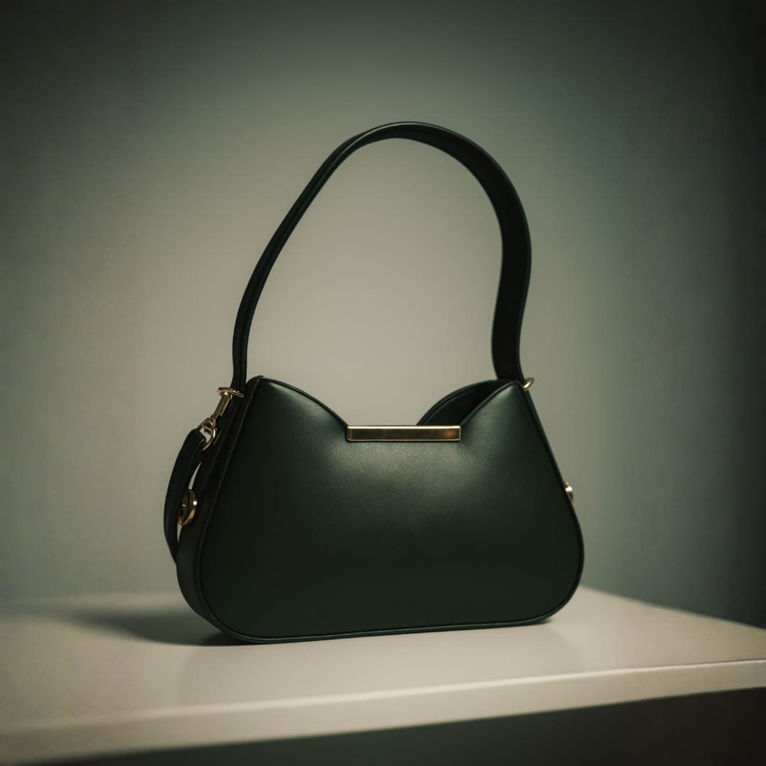 Green Mini Shoulder Sling Bag for Women in Black thumbnail 2