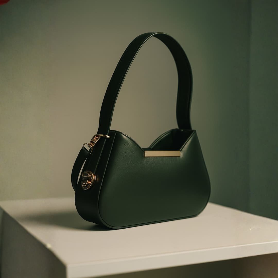 Green Mini Shoulder Sling Bag for Women in Black thumbnail 3