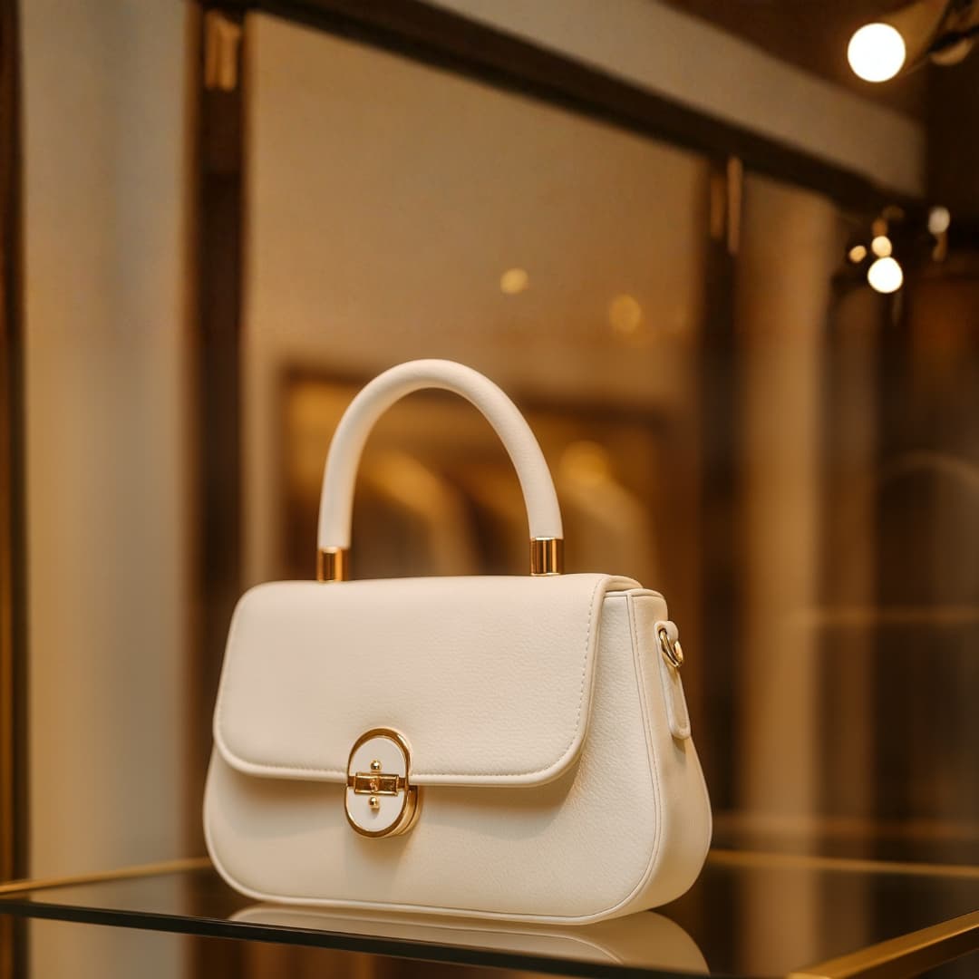 Elegant Mini Top-Handle Bag - White in White thumbnail 2