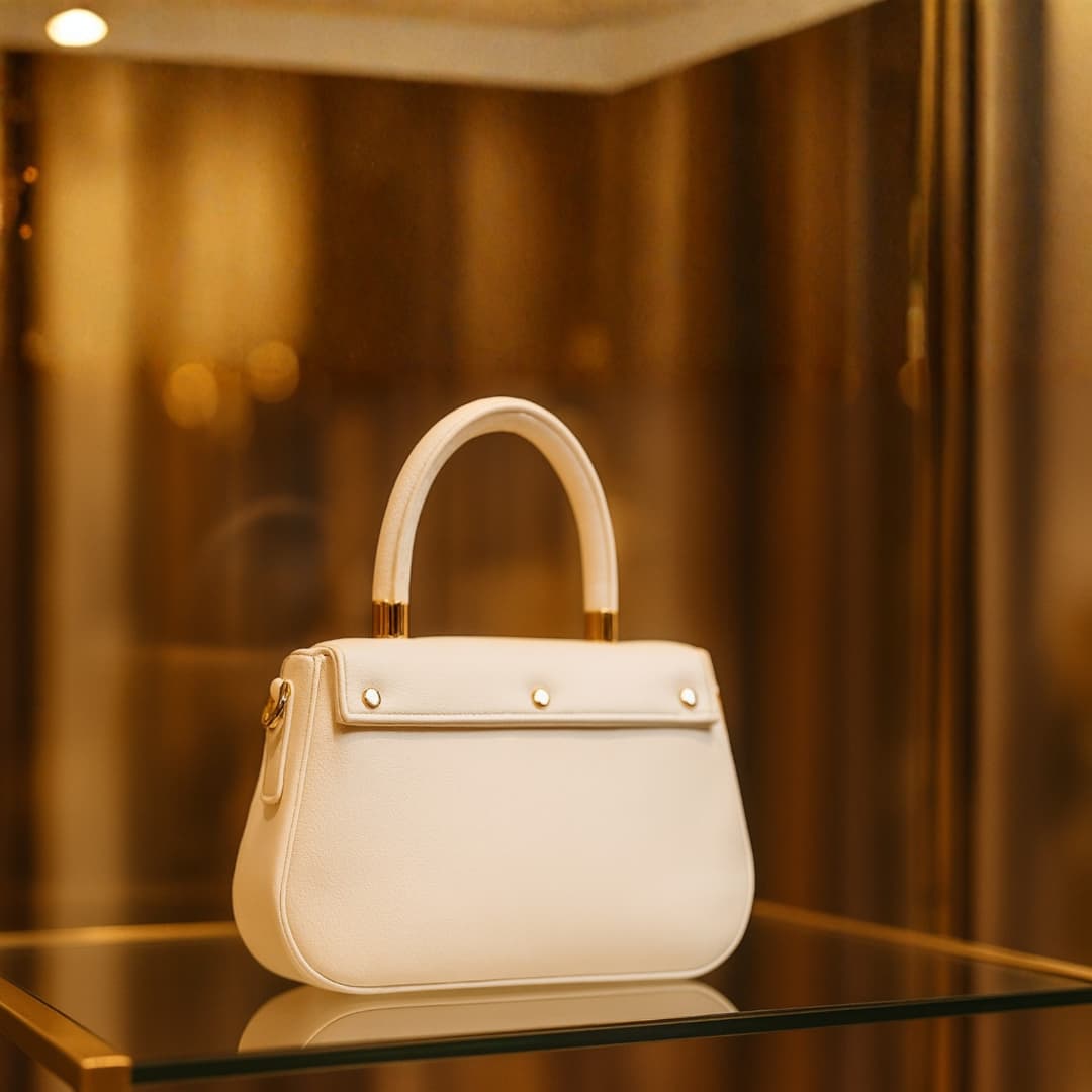 Elegant Mini Top-Handle Bag - White in White thumbnail 4