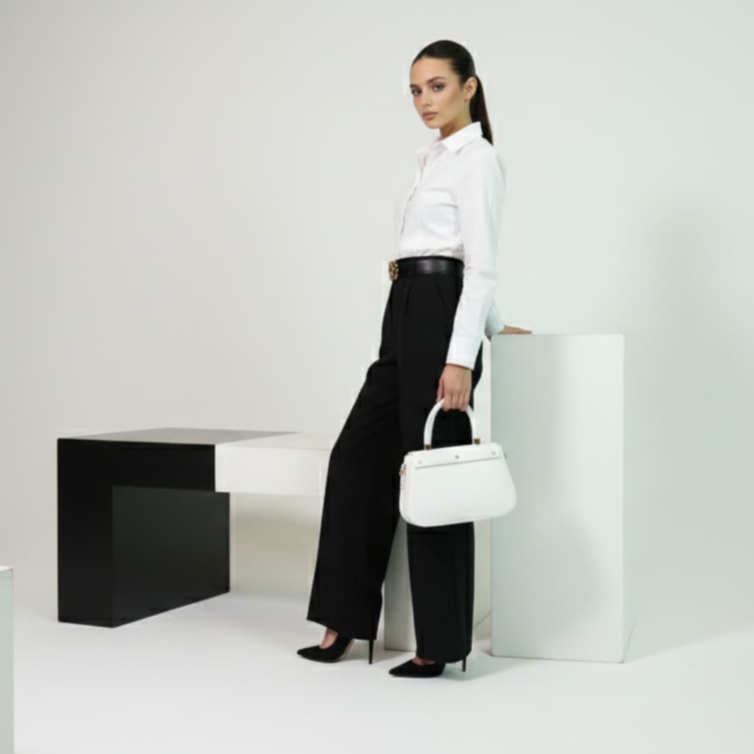 Elegant Mini Top-Handle Bag - White in White thumbnail 5