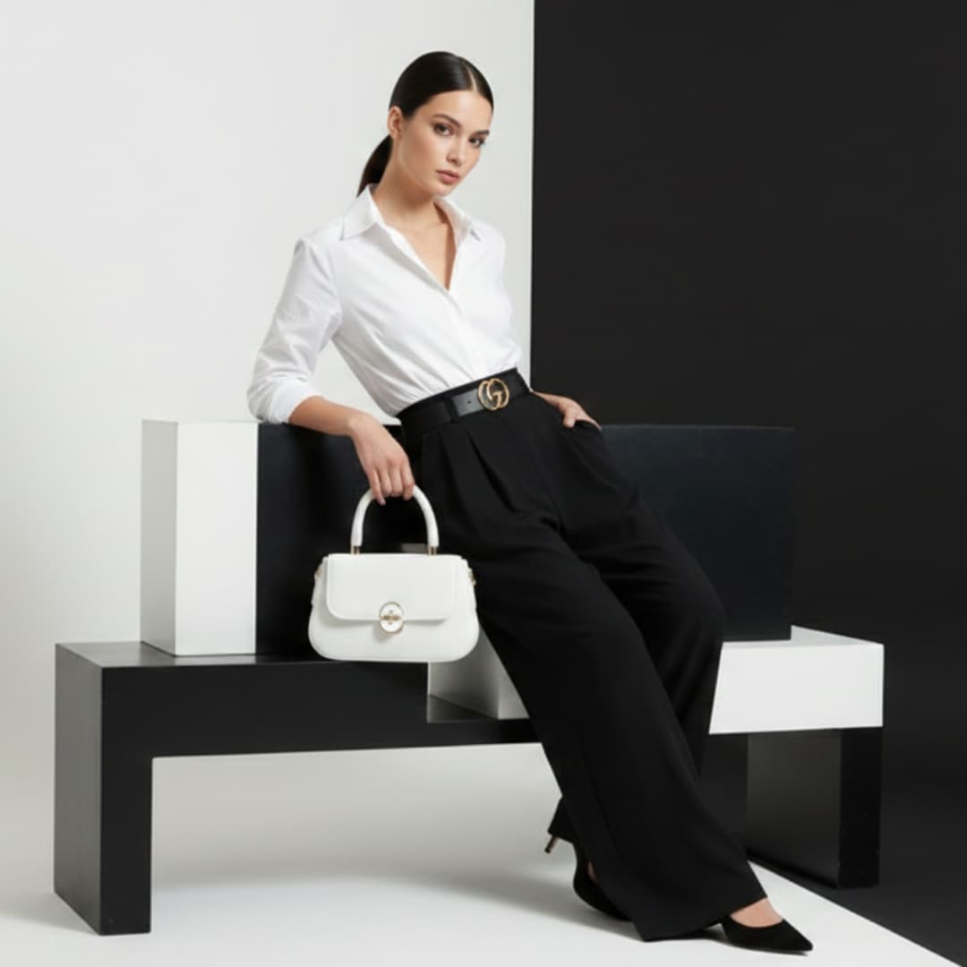 Elegant Mini Top-Handle Bag - White in White thumbnail 7