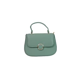 Green Round-Lock Mini Handbag in Green