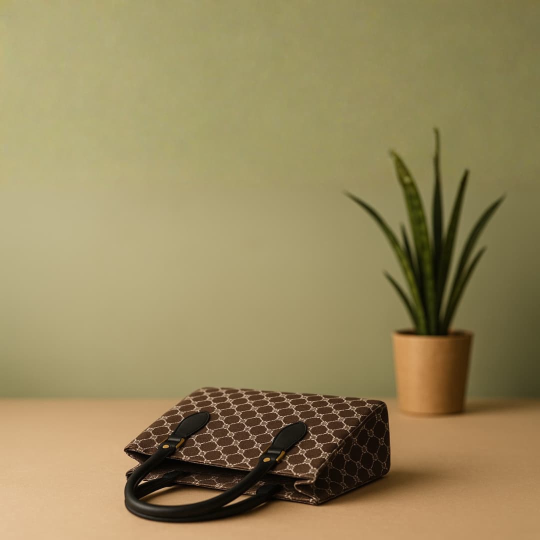 Premium Pattern Tote Handbag in Black thumbnail 8