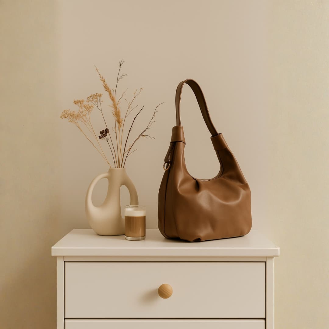 Soft Hobo Shoulder Bag – Brown in Brown thumbnail 4