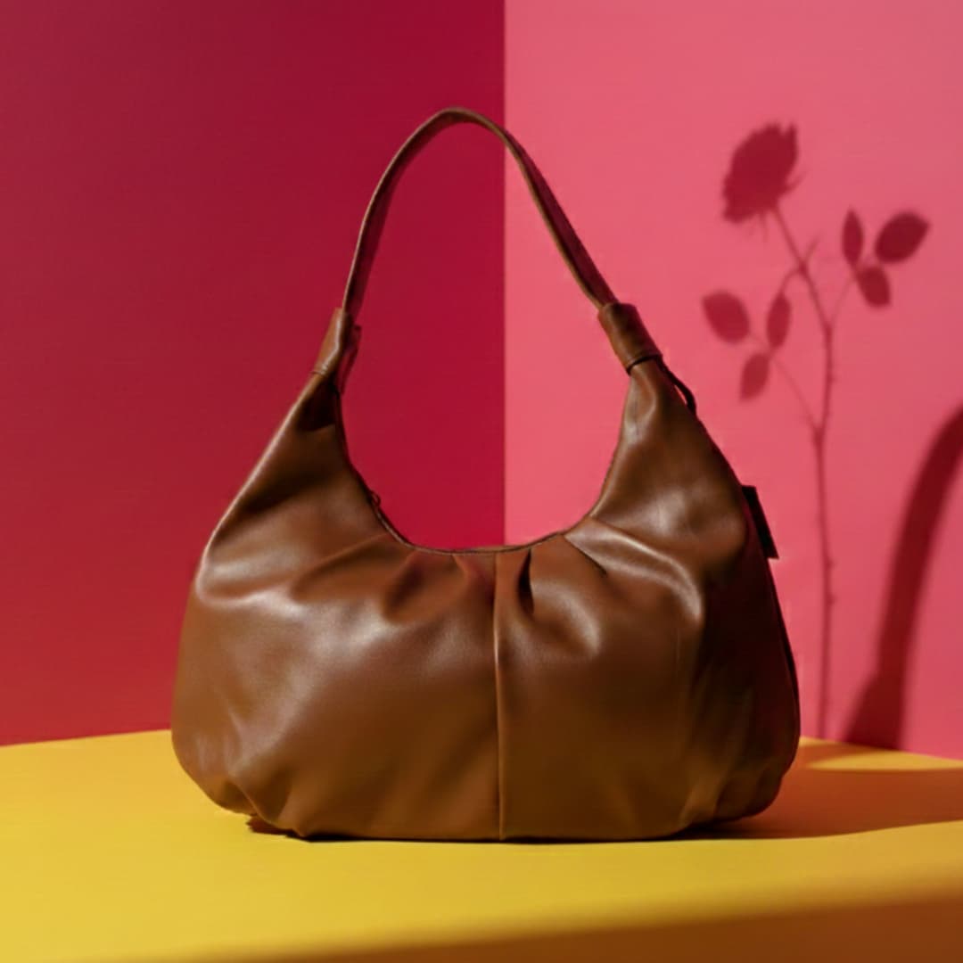 Soft Hobo Shoulder Bag – Brown in Brown thumbnail 5