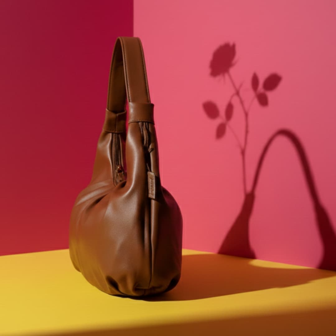 Soft Hobo Shoulder Bag – Brown in Brown thumbnail 6