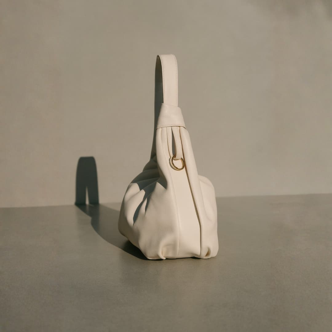Soft Hobo Shoulder Bag – Cream in Cream thumbnail 5