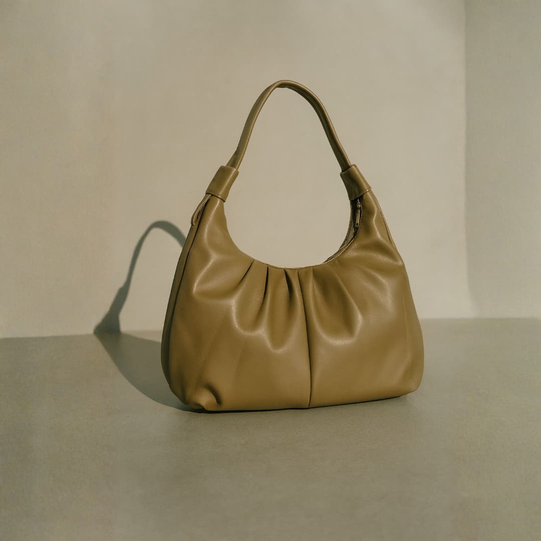 Soft Hobo Shoulder Bag – Tan in Tan thumbnail 5