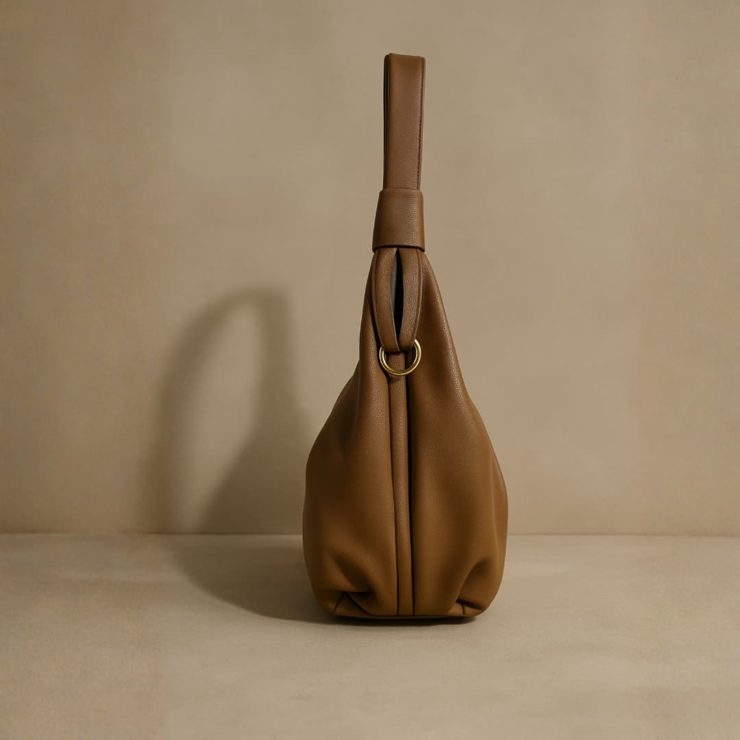 Soft Hobo Shoulder Bag – Tan in Tan thumbnail 6