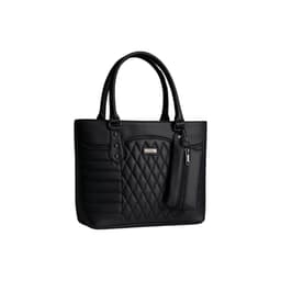 Premium Quilted Tote Handbag with Pouch in Black