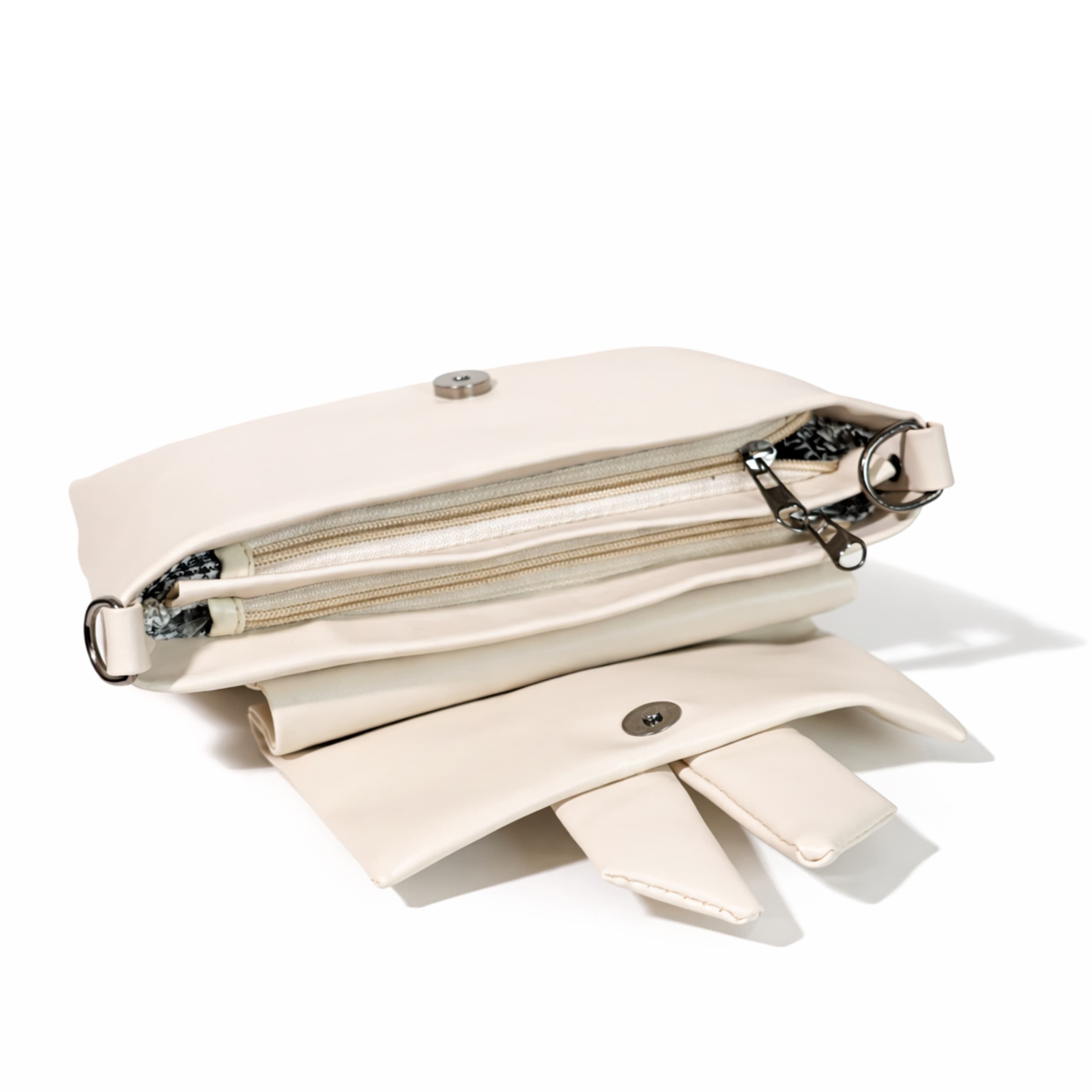 Beige Bow Crossbody Bag in Beige thumbnail 4