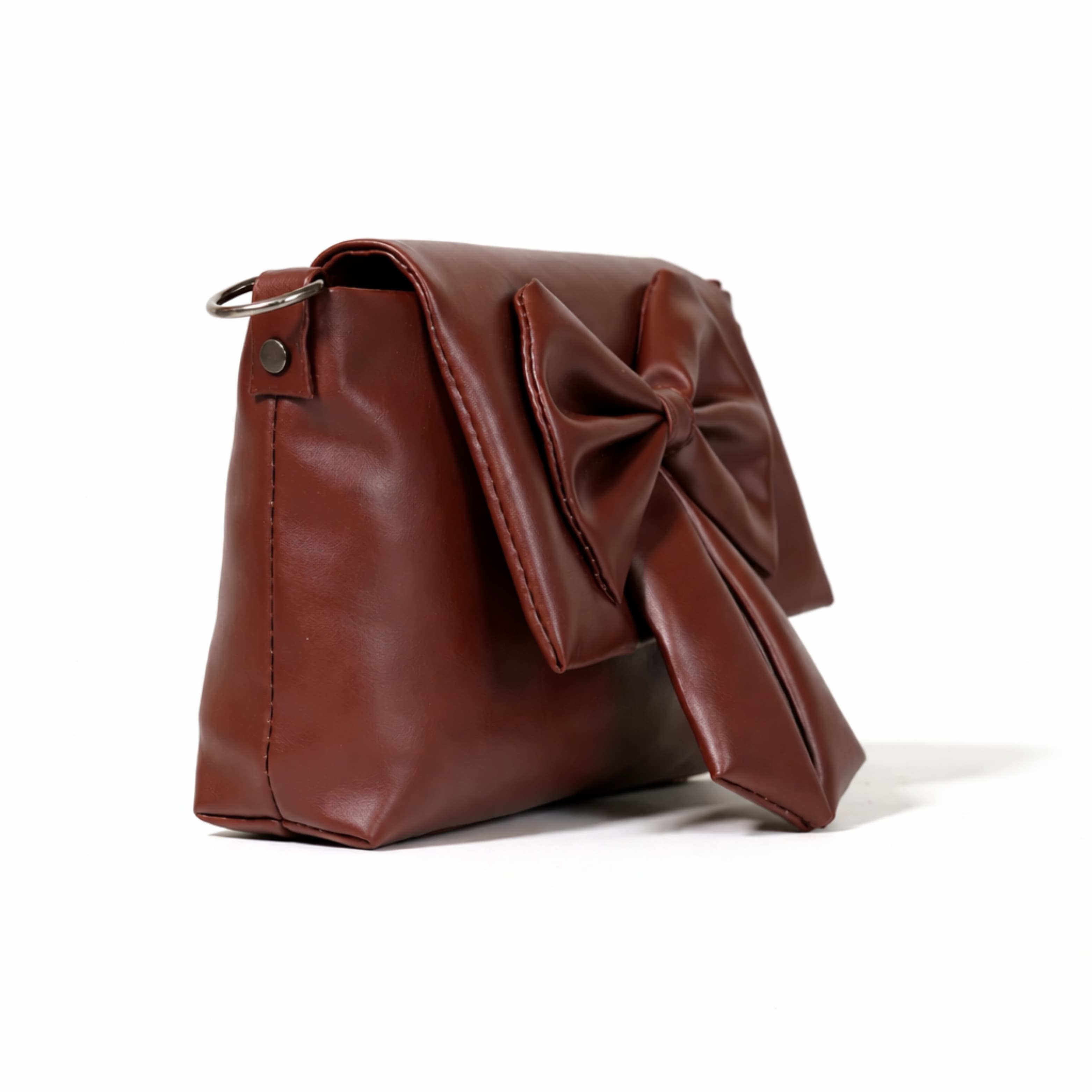 Brown Bow Crossbody Bag in Brown thumbnail 5