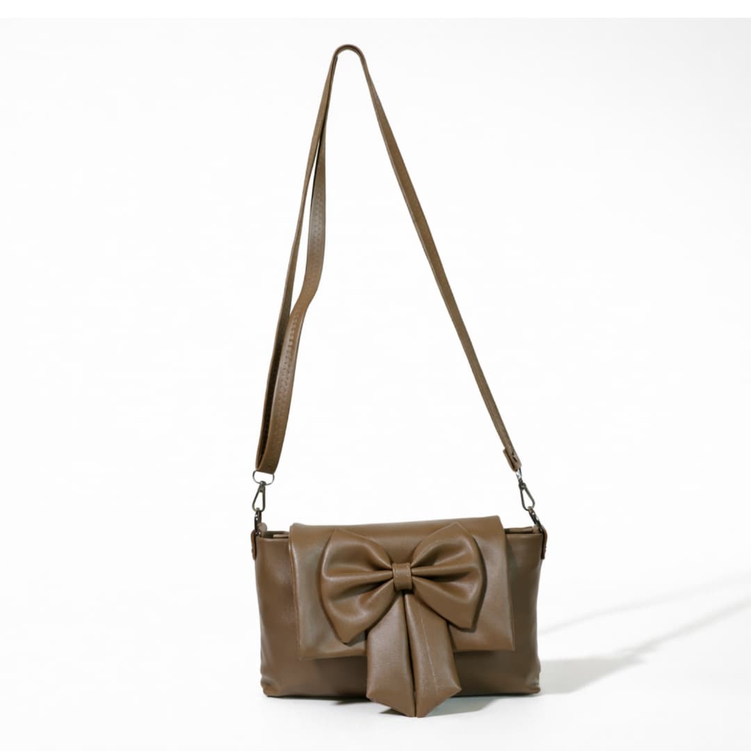 Olive Bow Crossbody Bag in Olive thumbnail 3
