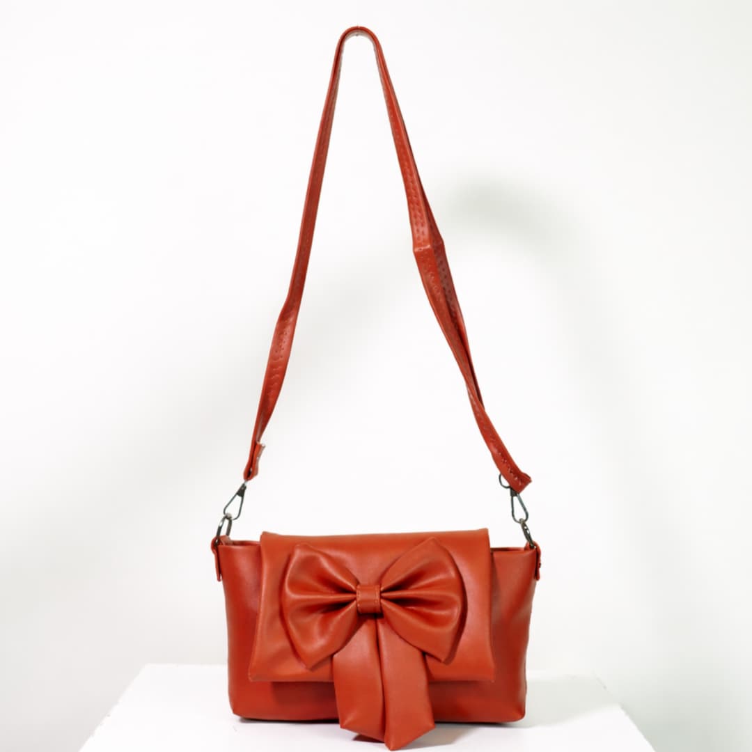 Tan Bow Crossbody Bag in Tan thumbnail 3