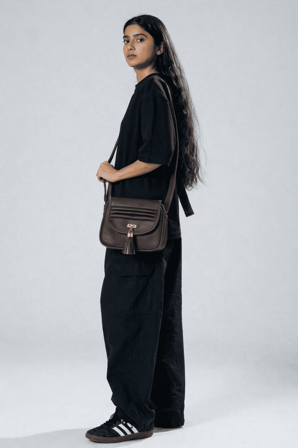 Compact Sling Bag in Brown thumbnail 2