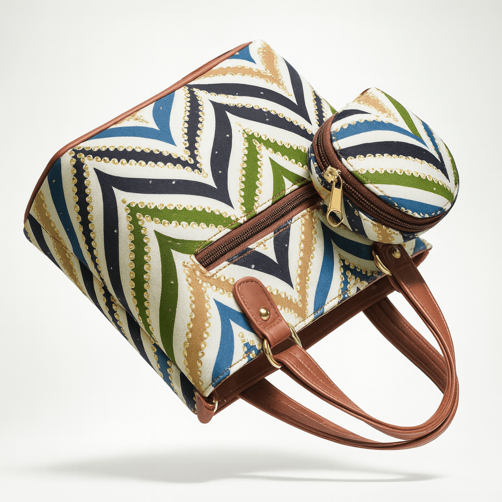 Printed Tote Handbag in Multicolor thumbnail 3