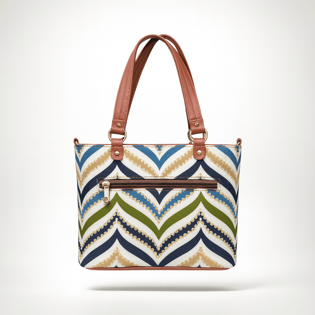 Printed Tote Handbag in Multicolor thumbnail 6