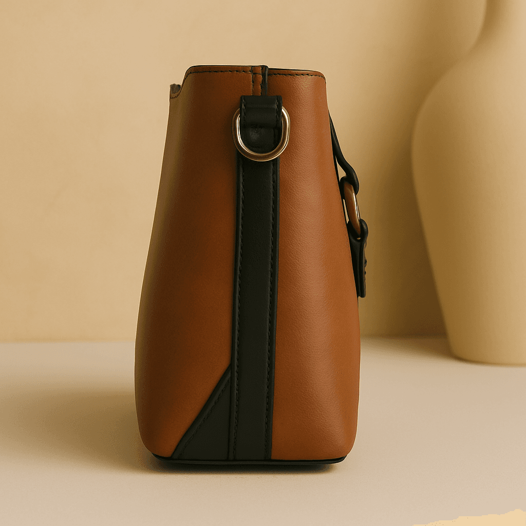 Women & Girls Cross Body Sling Bag with Height Adjustable Belt - Brown thumbnail 2