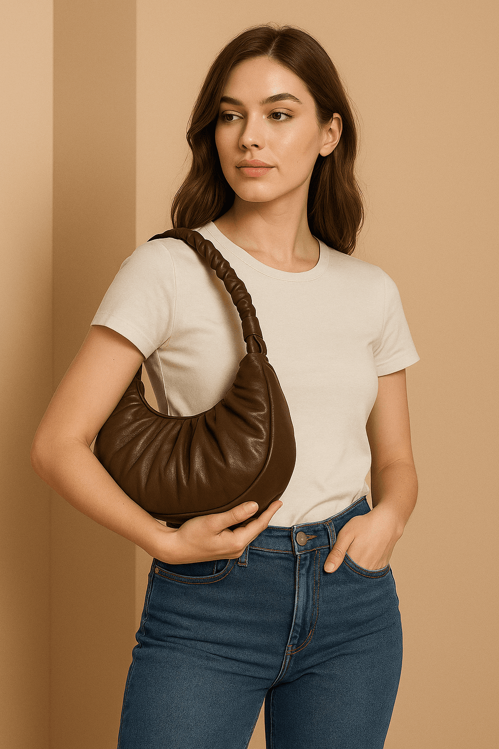 Women & Girls Shoulder Bags - Tan thumbnail 2