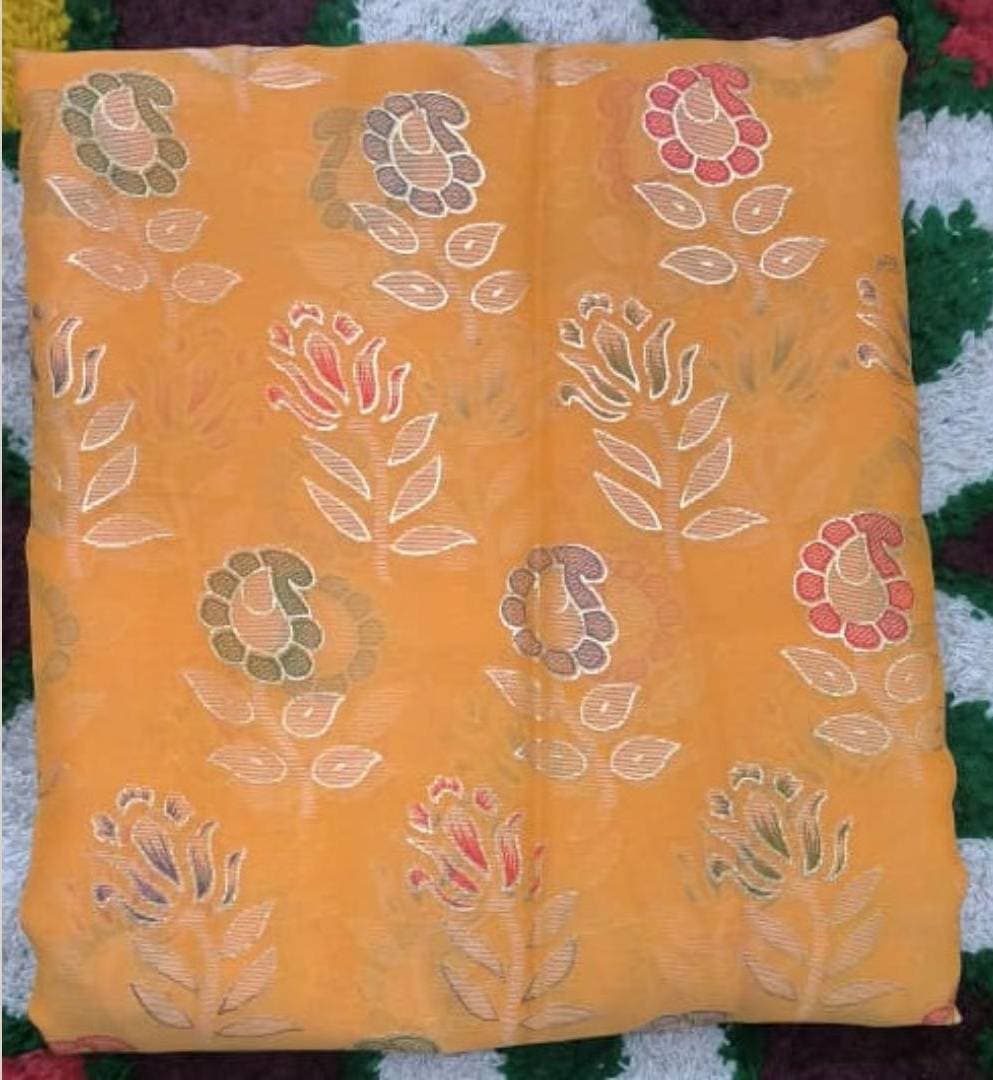 Timeless Mustard Embroidered Saree – Perfect For Festive Elegance thumbnail 5