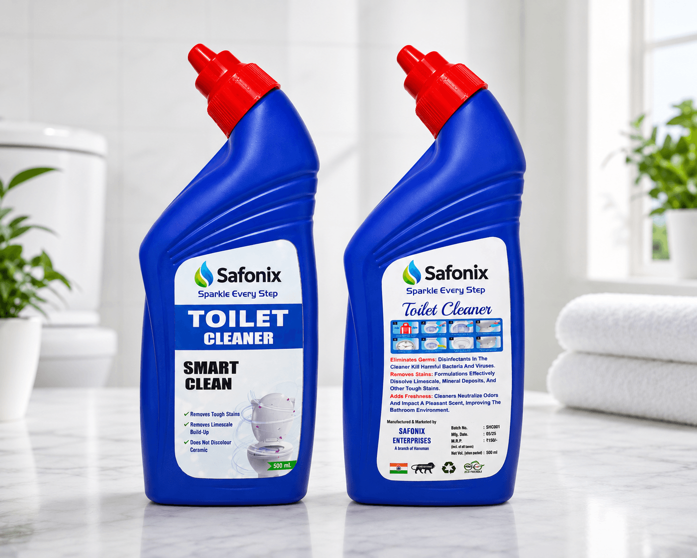 Safonix Toilet Cleaner Liquid | Smart Clean Toilet Bowl Cleaner | 500 ML Pack Of 2 thumbnail 2