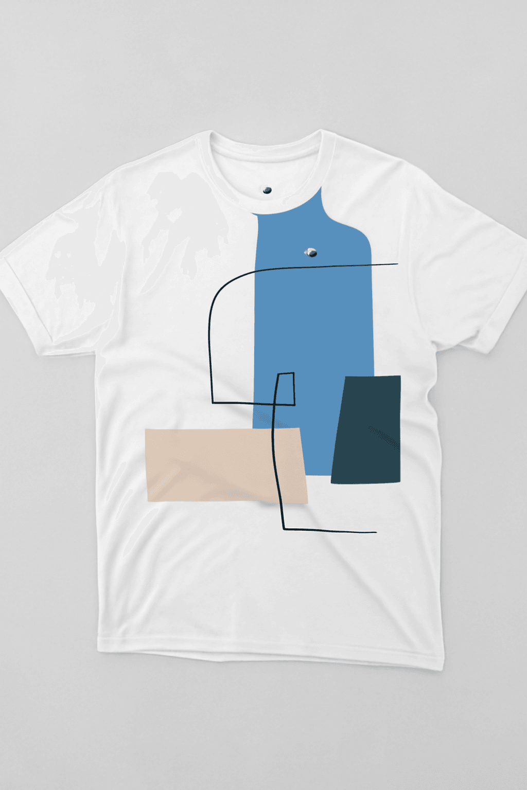 Round neck white printed shirt thumbnail 1