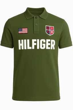 Hilfiger polyster green men tshirt