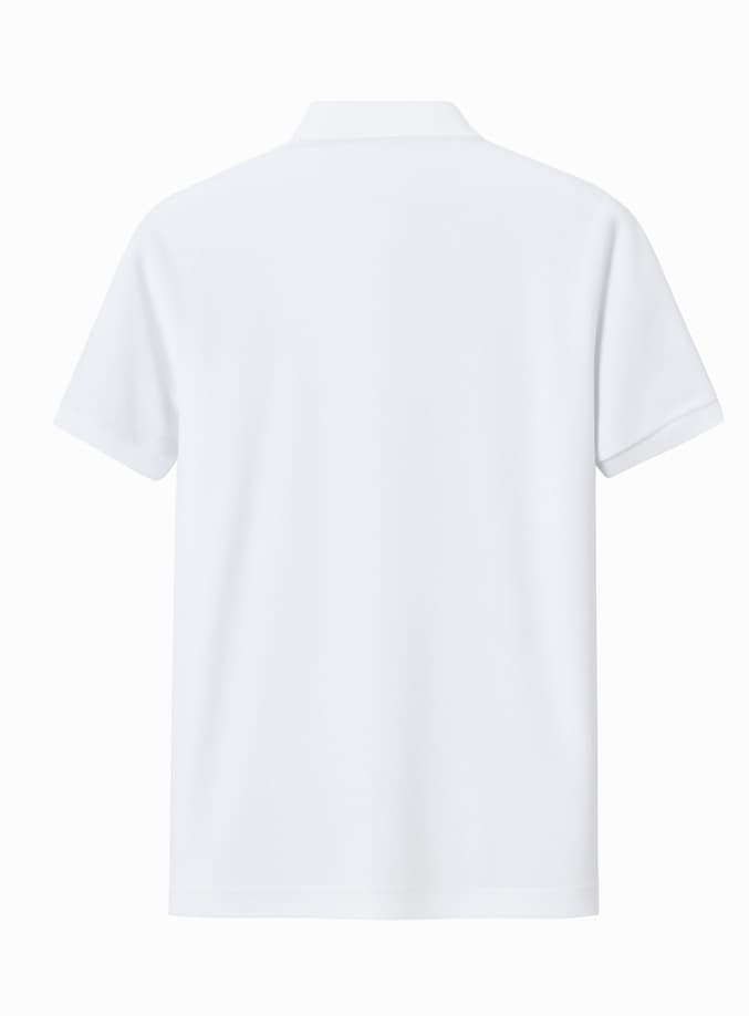 Men Solid Polo Neck Cotton Blend White T-Shirt thumbnail 2