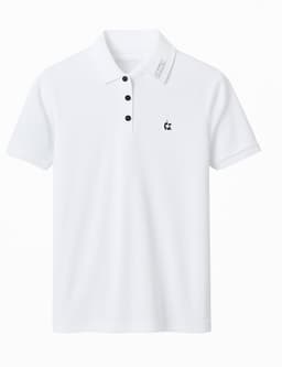 Men Solid Polo Neck Cotton Blend White T-Shirt
