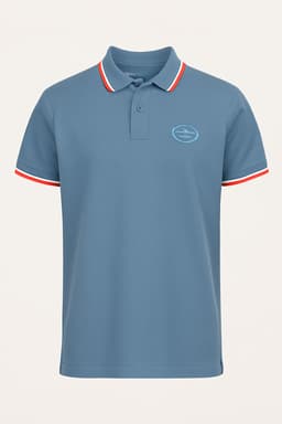 Men Solid Polo Neck Pure Cotton Blue T-Shirt