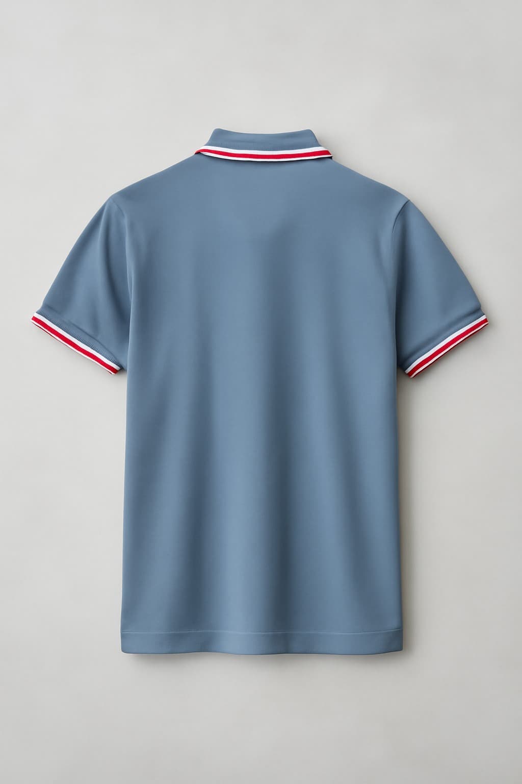 Men Solid Polo Neck Pure Cotton Blue T-Shirt thumbnail 2
