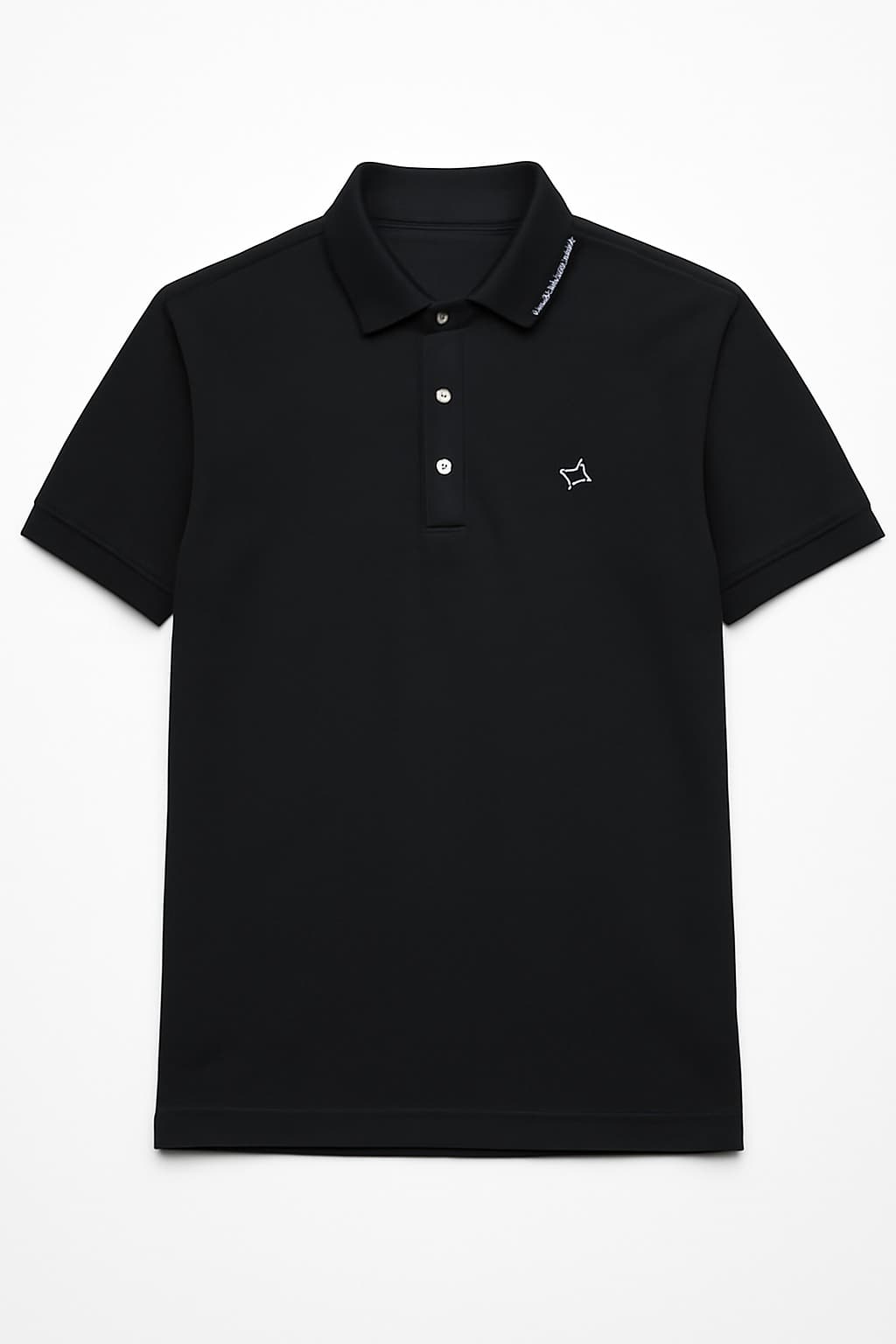 Men Solid Polo Neck Cotton Blend Black T-Shirt thumbnail 1