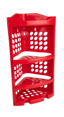 Moulded Plastic 4-Tier Corner Bathroom Storage Organizer Shelf