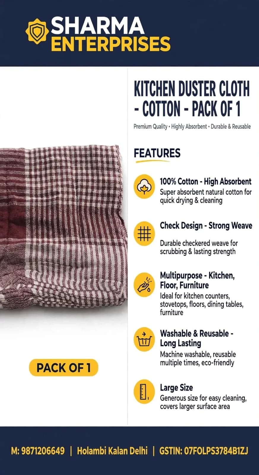 Maroon and Off-White Checked Winter Scarf with Fringed Ends thumbnail 2