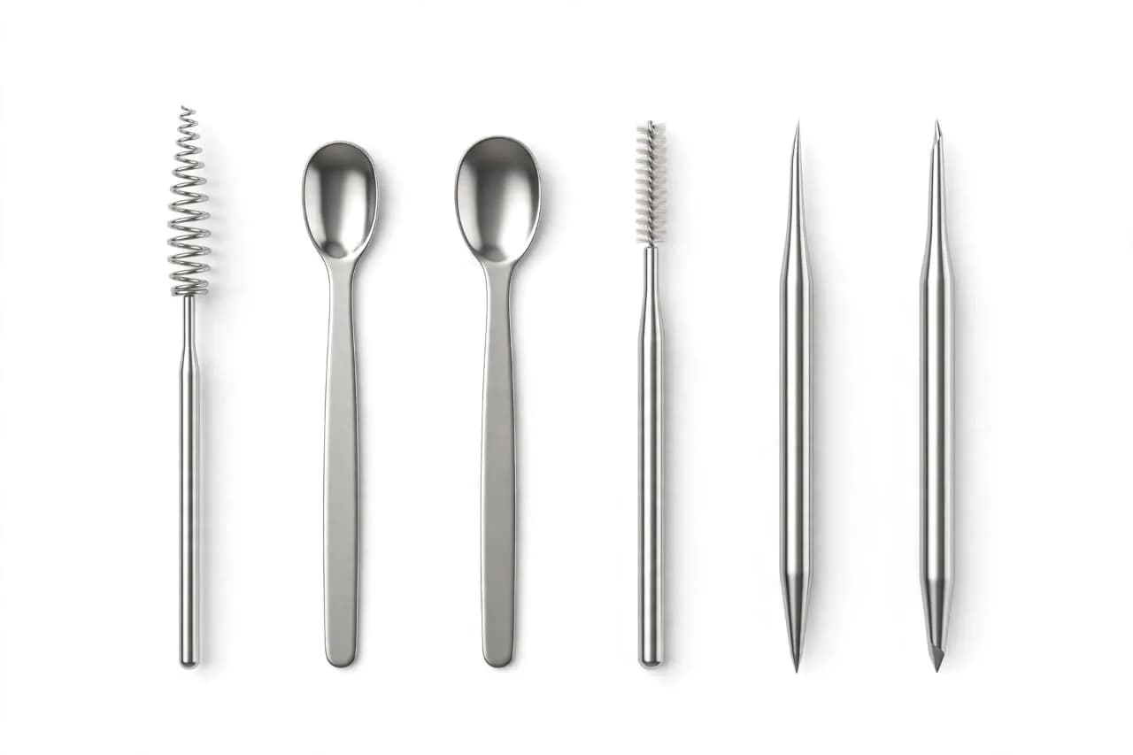 Black Snap-Closure Ear Cleaning Tool Set with Metal Curette Tools and Carry Pouch thumbnail 2