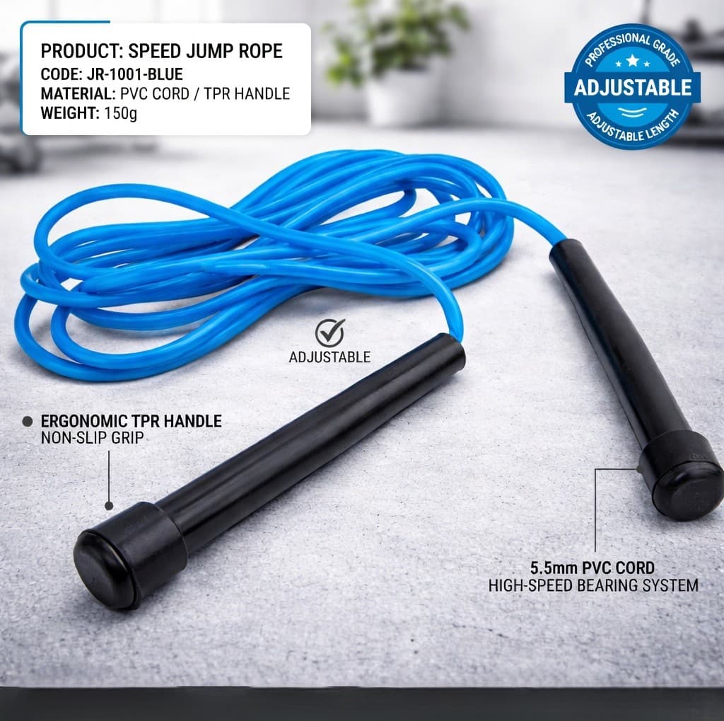 Adjustable Speed Jump Rope With Anti-Slip Handles – Lightweight Fitness Skipping Rope For Cardio, Weight Loss & Home Workout thumbnail 3